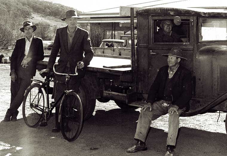 Ian Jarrad at left, Colin Stacey in the truck