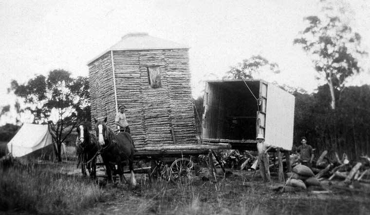 Unloading the kiln