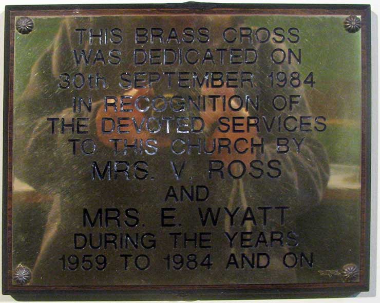 Plaque for Ross and Wyatt