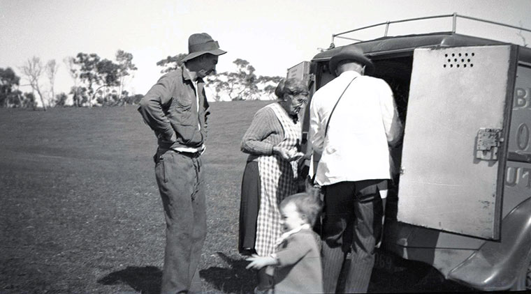 28 Fred, Mary Anne, Alan Pfeiffer. Mr Yeates’ Butchers van