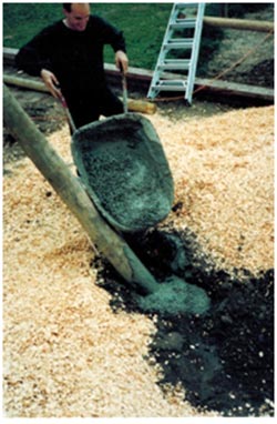 Steve Issacson pours concrete