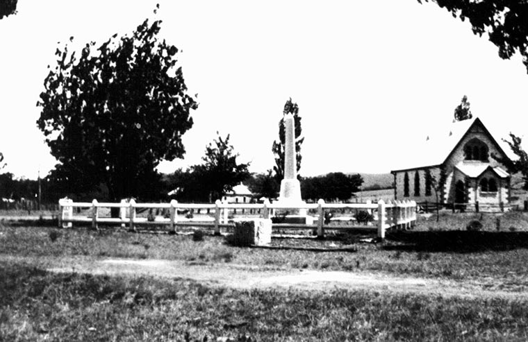 WW1 Memorial, St Johns Church of England in the background