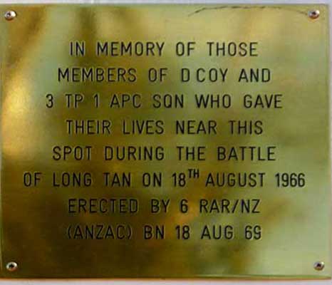 Long Tan memorial plate