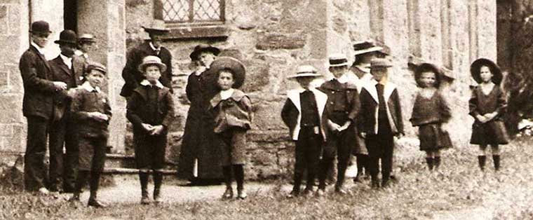 People outside the church